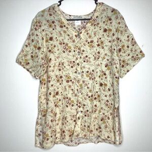< Vintage Melrose Floral Print Button Down >